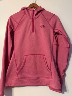 The North Face Pink Quarter-Zip Fleece Hoodie size Medium Womens
